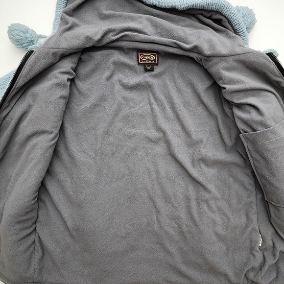 KYBER Outwear Women's Knit Light Blue Fairisle Wool Fleece Lined Zip Hoodie Sz S - Picture 5 of 15